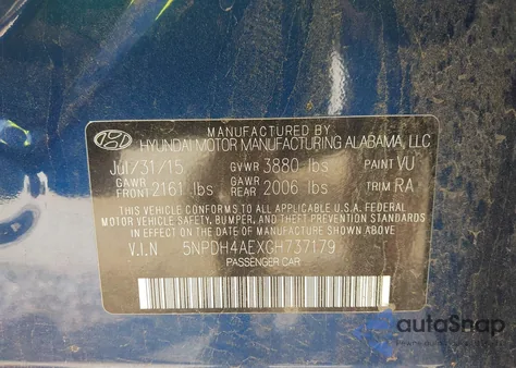 2016 Hyundai Elantra Se from USA, damaged, VIN 5NPDH4AEXGH737179